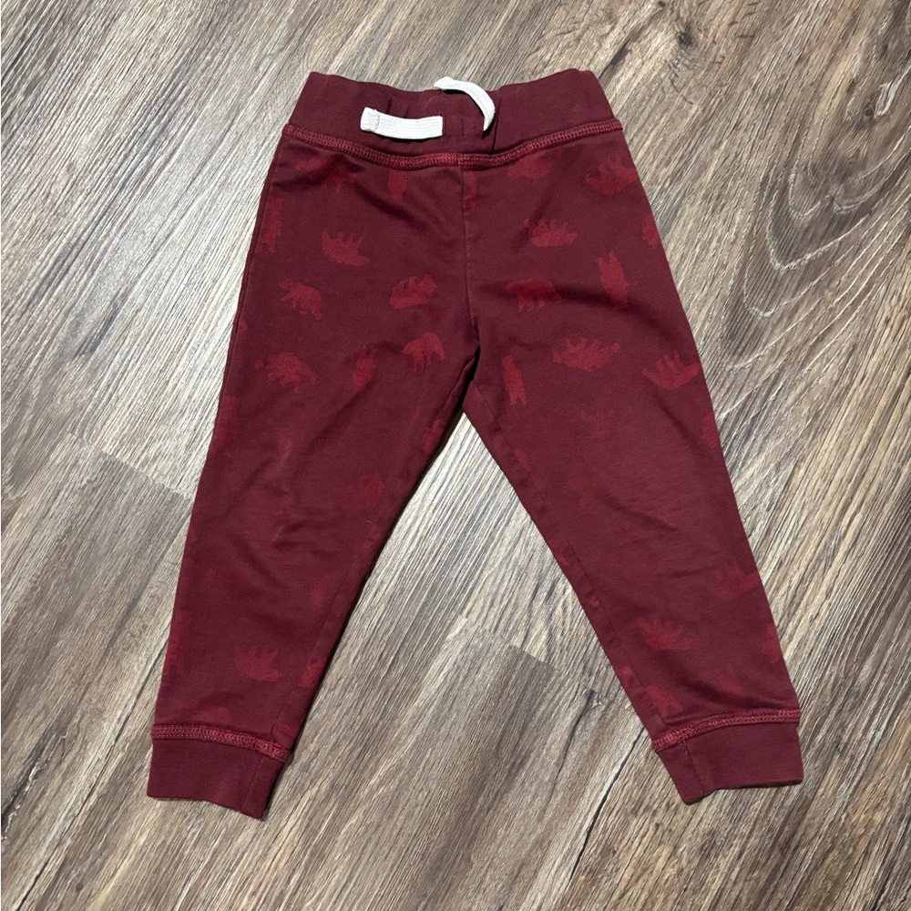 Dip Kids Burgundy Bear Joggers